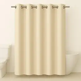 Cortina Para Box de Banheiro em PVC Impermeável e Antimofo - 1,38 x 2m BEGE