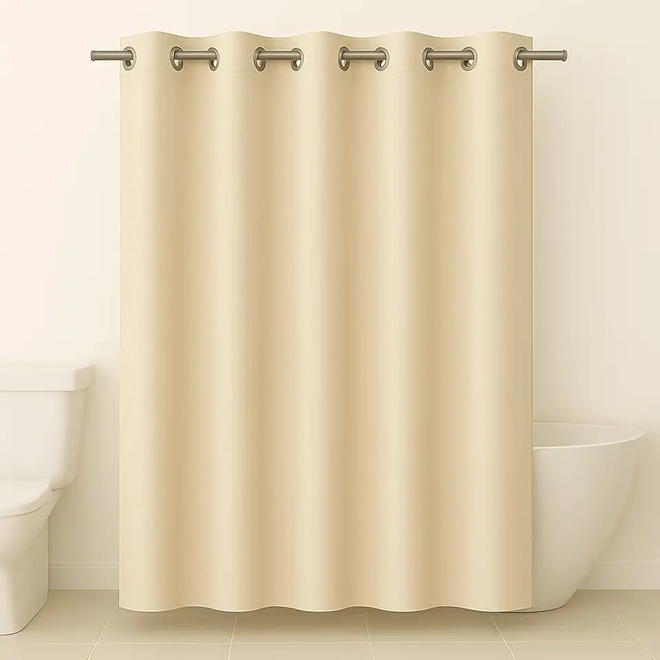 Cortina Para Box de Banheiro em PVC Impermeável e Antimofo - 1,38 x 2m BEGE