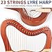 Lyre Harp, Lotkey 23 Metal Strings Harp Mahogany Body and Solid Spruce Board Lyre Harp with Tuning Wrench, Extract Strings, Manual and Gig Bag