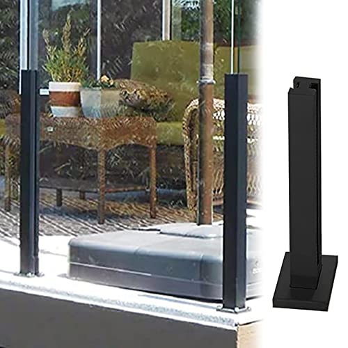 Set di 100 pali terminali in metallo nero per recinzioni in vetro, altezza 130 cm, robusti sistemi di ringhiera per scale e balconi, ideali per uso esterno e interno