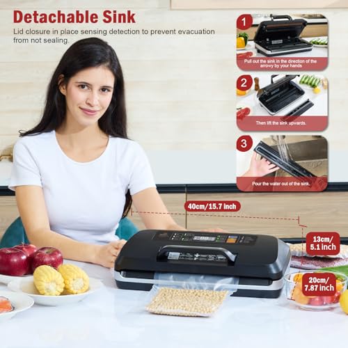 image for LKKNC 95kpa Vacuum Sealer Machine,Commercial Fully Automatic Food Seal