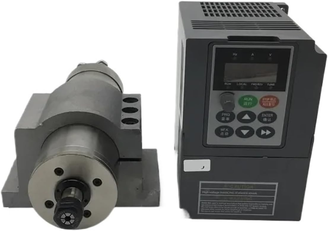 220V 1.5KW 2HP Air Cooled 80MM ER11 4 Bearing Spindle Motor + 1.5kw Inverter VFD + Bracket Kit