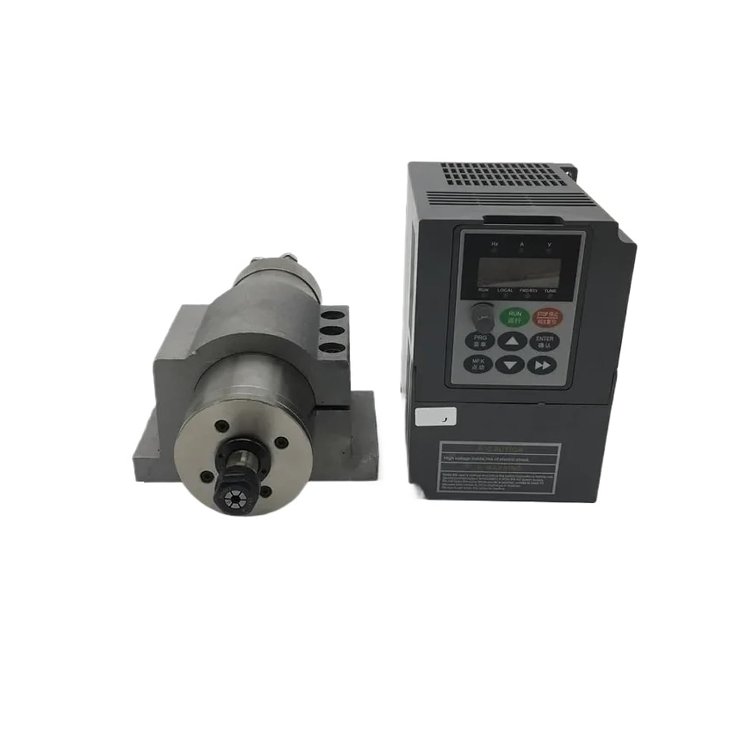 220V 1.5KW 2HP Air Cooled 80MM ER11 4 Bearing Spindle Motor + 1.5kw Inverter VFD + Bracket Kit