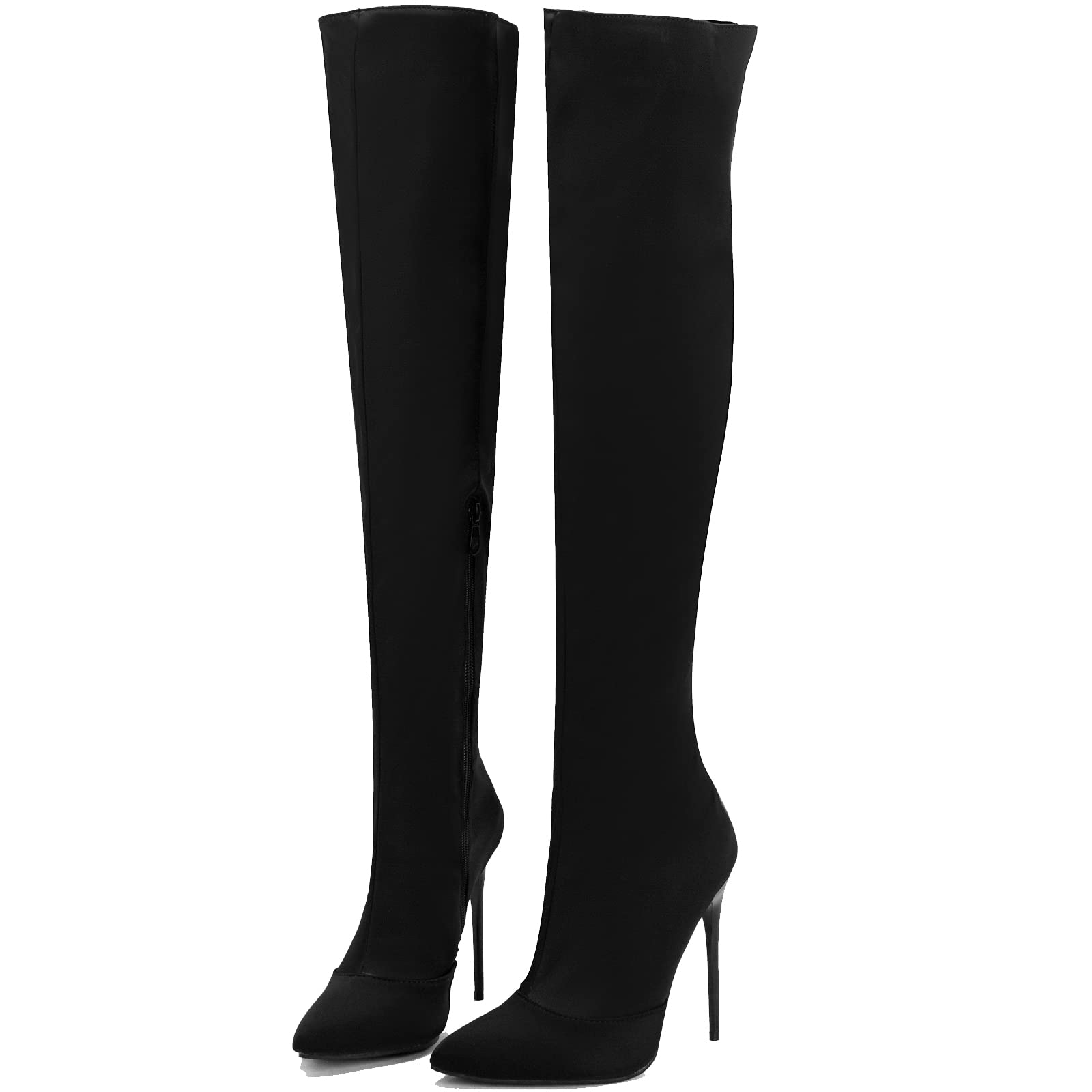 CUTEHEELS Stivali sopra il ginocchio sexy con tacchi a spillo e temperamatite da donna