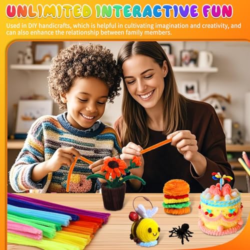 Image of Hssugi Pipe Cleaners, 200PCS Pipe Cleaners Craft Supplies Multi-Color