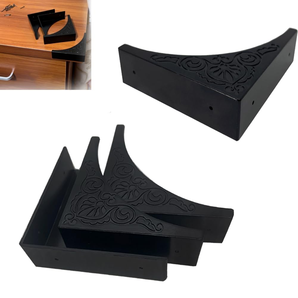 4 Pcs Corner Protector Metal Box Edge Safety Guard Cabinet Furniture Corner Metal Bumpers