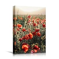 Canvas Wall Art Red Fields Bohemian Colorful Floral Group Multicolor Photography - 12x18 inches
