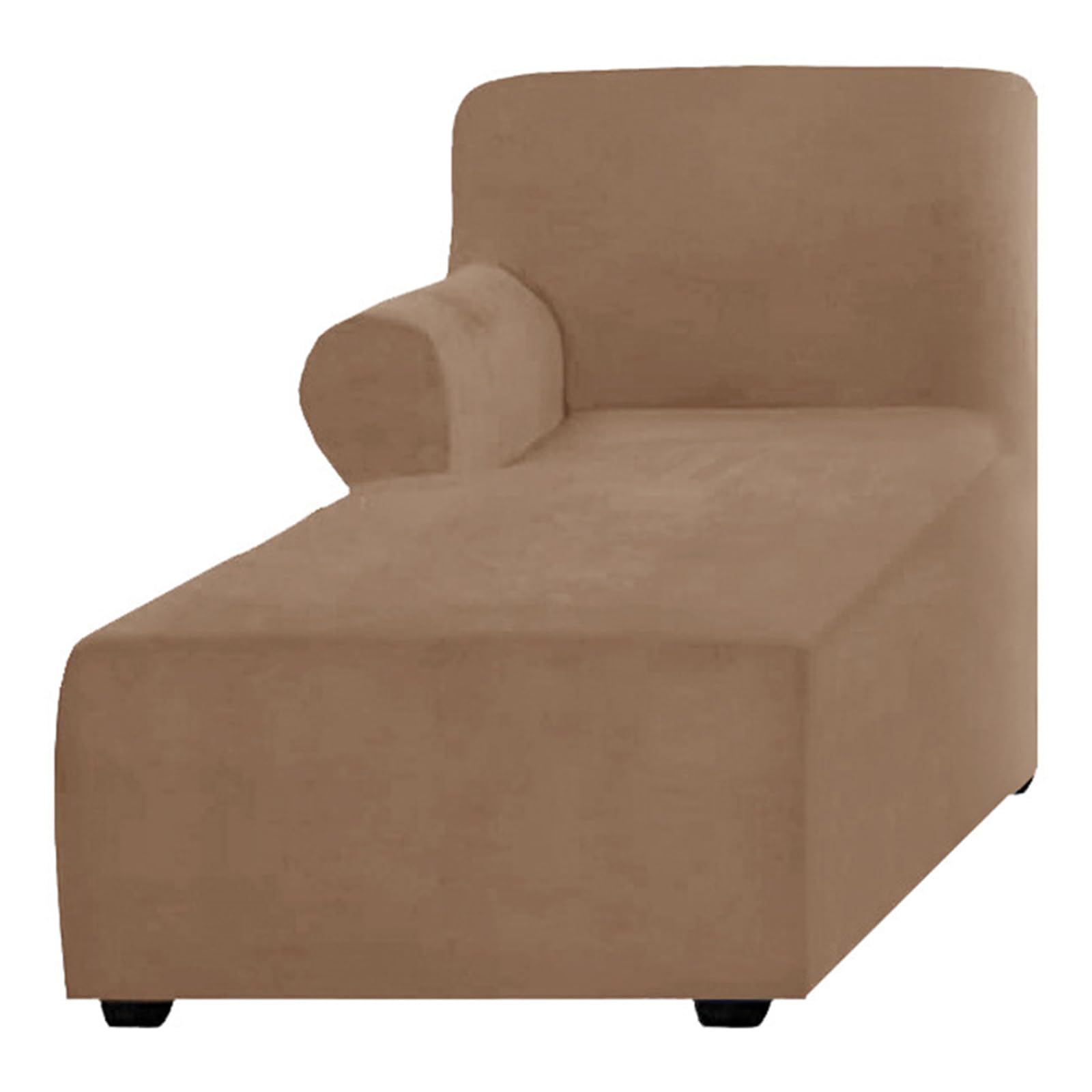 Chaise Lounge, with Arm Sofa Slipcover, Stretch Velvet L-shaped Couch Protector Cover, with Elastic Strap, for Living Room,K,Left Armrest