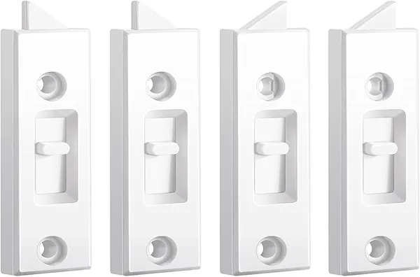 Window Latch Locks Window Parts and Hardware Tilt Latch Plastic Construction, Spring Loaded, 2 Inch Hole Center Spacing Sliding Lock Replacement (4 Pieces)