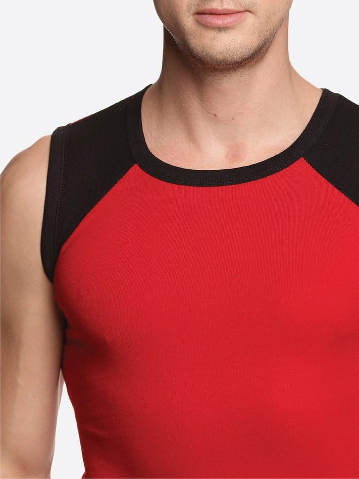Image of Genx Men's Super Combed Cotton Gym Vest with Sports Style (Pack of 2) (Color May Vary)