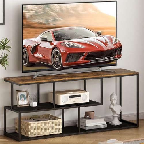 La Mejor Recopilación de Mueble Entretenimiento - los preferidos. 45 UZELIA Mueble para TV Moderno, Mesa para TV Grande de Hasta 65 Pulgadas, Centro de Entretenimiento Soporte de Telvision Minimalista con Estantes de Almacenamiento Abiertos para...