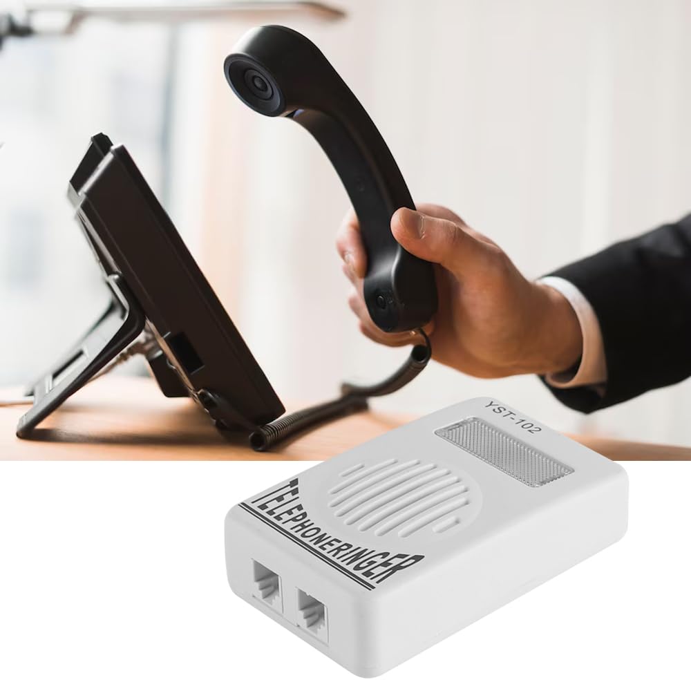 Amplificateur de Sonnerie téléphonique Extra Fort avec lumière stroboscopique, Volume réglable de 60 à 110 DB pour téléphones Fixes/filaires, adapté aux malentendants