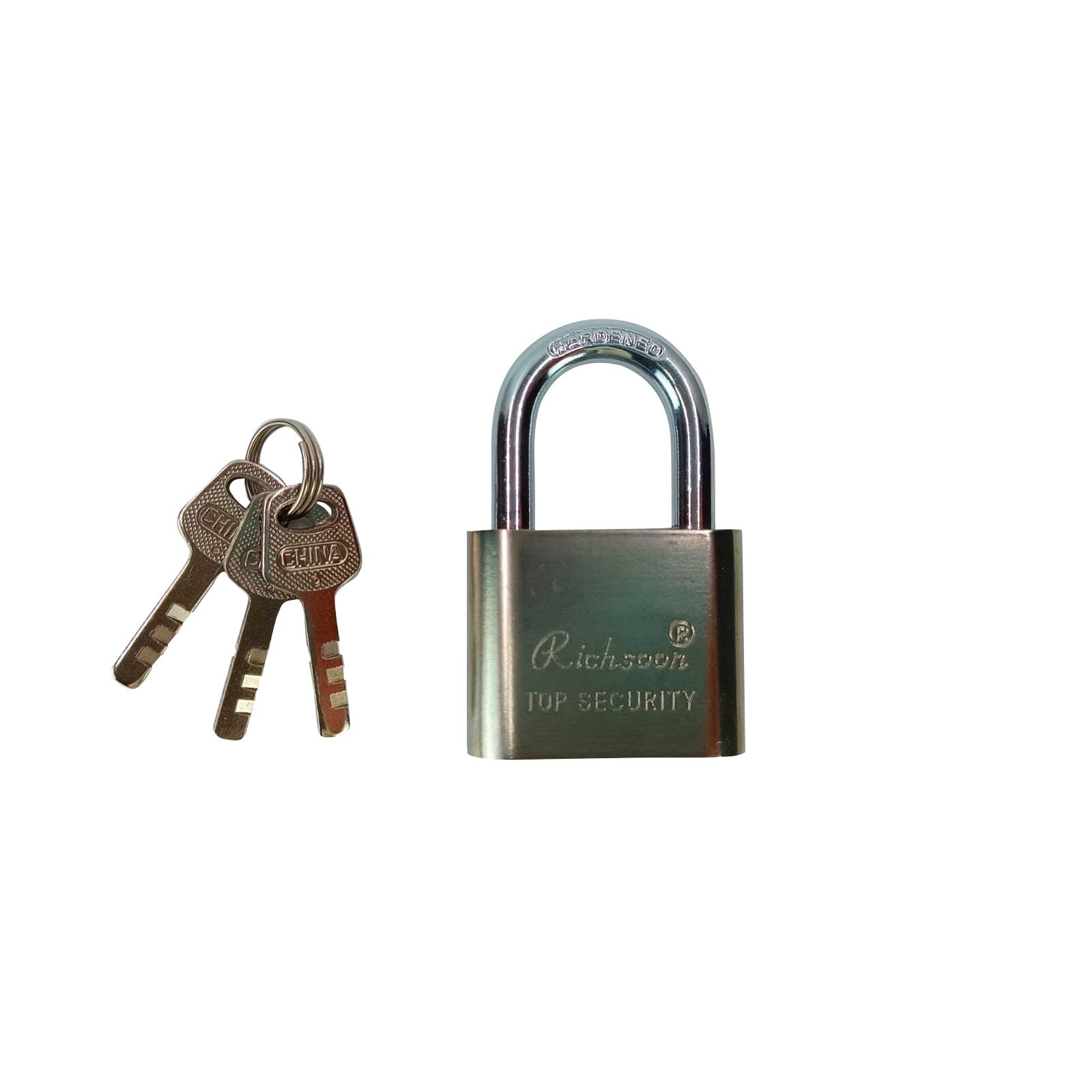 NFI essentials 46mm Pressing Heavy Duty Locks with 3 Keys Hard Stainless Steel Metal Body Imported Lock Safe Security Lock Suitable for Doors, Gate, Hotels (B0D4QYMT2Y) Amazon Price History, Amazon Price Tracker