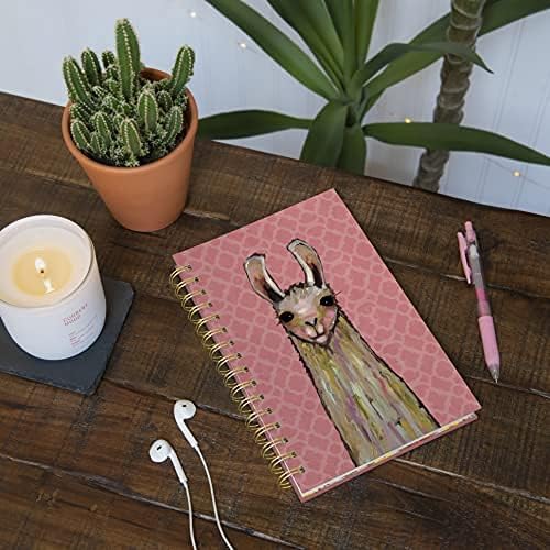 Medium Hardcover Spiral Notebook by Studio Oh! - La La Llama - 5.75"x 8.75" - Durable Wire-O Lay-Flat Binding, Full-Color Art Rigid Cover & 160 Lined Pages