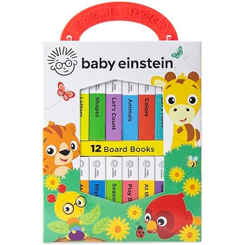 Baby Einstein - My First Library Board Book Block 12-Book Set - First Words, Letters, Counting, and More! - PI Kids