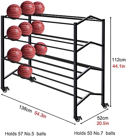 Support De Balles 5 Niveaux WIYETY – Étagère Verticale Pour Foot, Basket, Solide Et Gain De Place