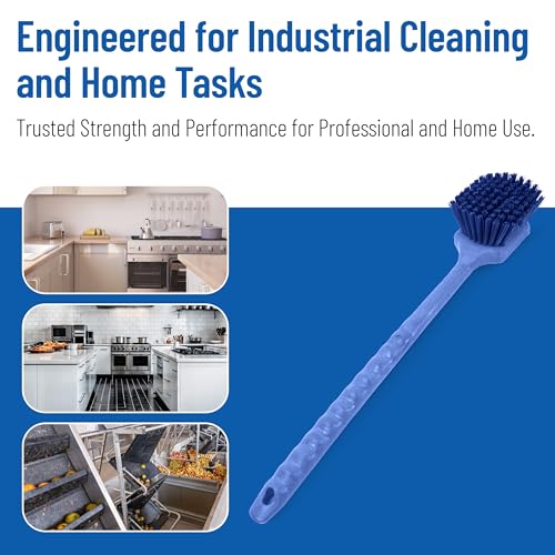 Image of SPARTA 40501EC14 Plastic Large Scrub Brush, Kitchen Brush, Utility Brush With Long Handle For Cleaning, 20 Inches, Blue