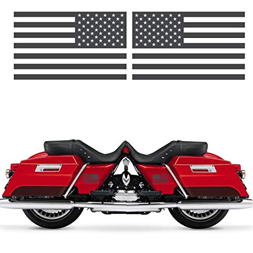 Northern Dock American Flag Sticker - Dark Gray - 5" X 3" (1 Pair) - Vinyl, Die Cut American Flag Decal - Best For Car Decals, Car Stickers, Truck Decals, Truck Stickers, Bumper Stickers & Hard Hat #TOP2