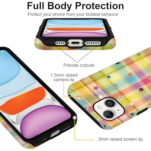 Coque iPhone 14 Plus antichoc à motif étoiles colorées