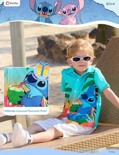 Image of Disney Marvel Spiderman Cars Stitch Star Wars Mickey Boys Hawaii Shirt Button Up Dress Shirts Short Tropical Shirt Kids 2-13Y