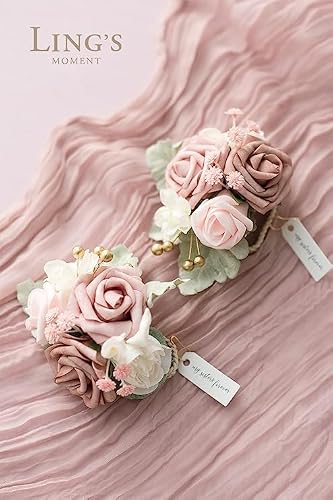 Ling's Moment Artificial Rose Flowers 50Pcs Dusty Rose Ombre Foam Roses W/Stem For Diy Wedding Bouquets Centerpieces Bridal Shower Party Home Decorations (Regular 3") #TOP4
