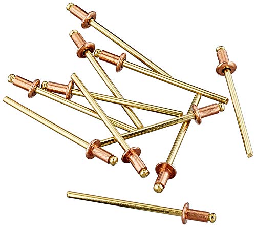 Connex COXT197306 Rivets borgnes en Cuivre/Bronze, Brun/or, 3,2 x 6 mm, Set de 50 Pièces