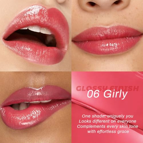 Image of Honey Lipstick Tinted Lip Balm - Shine Moisturizing Lipstick for Women, Natural Nourishing Hydrating Lip Gloss Stain for Dry Lips, Tint Sheer Lightweight Makeup, Vegan - 2Pc Rose & Girly