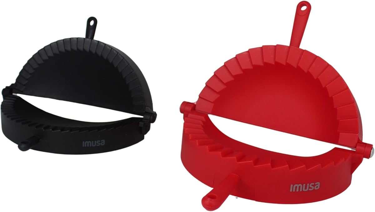IMUSA Juego de prensa para empanadas Jumbo y XL de 2 piezas, negro y rojo | Para empanadas y pasteles rellenos, ideal para preparar comidas