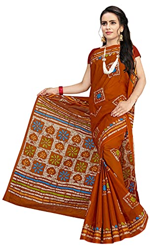 Image of TAMAIRA FASHION Mulmul Pure Cotton Saree For Woman Batik Printed |Office Wear Daily Wear Sarees For Women Without Blouse Piece(Available in 9 Colours)