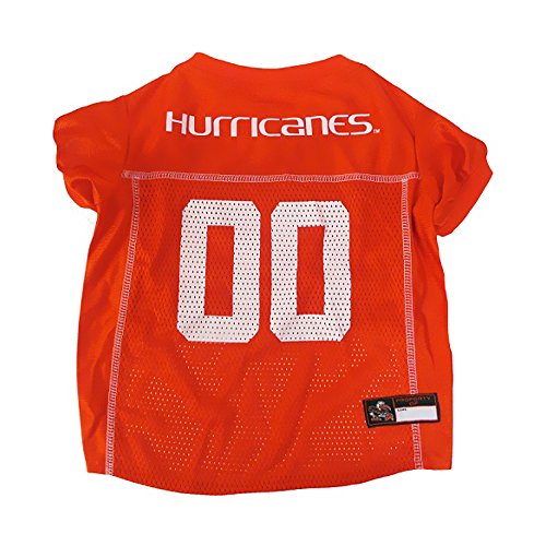 Image of Pets First Collegiate Miami Hurricanes University Dog Mesh Jersey, Large
