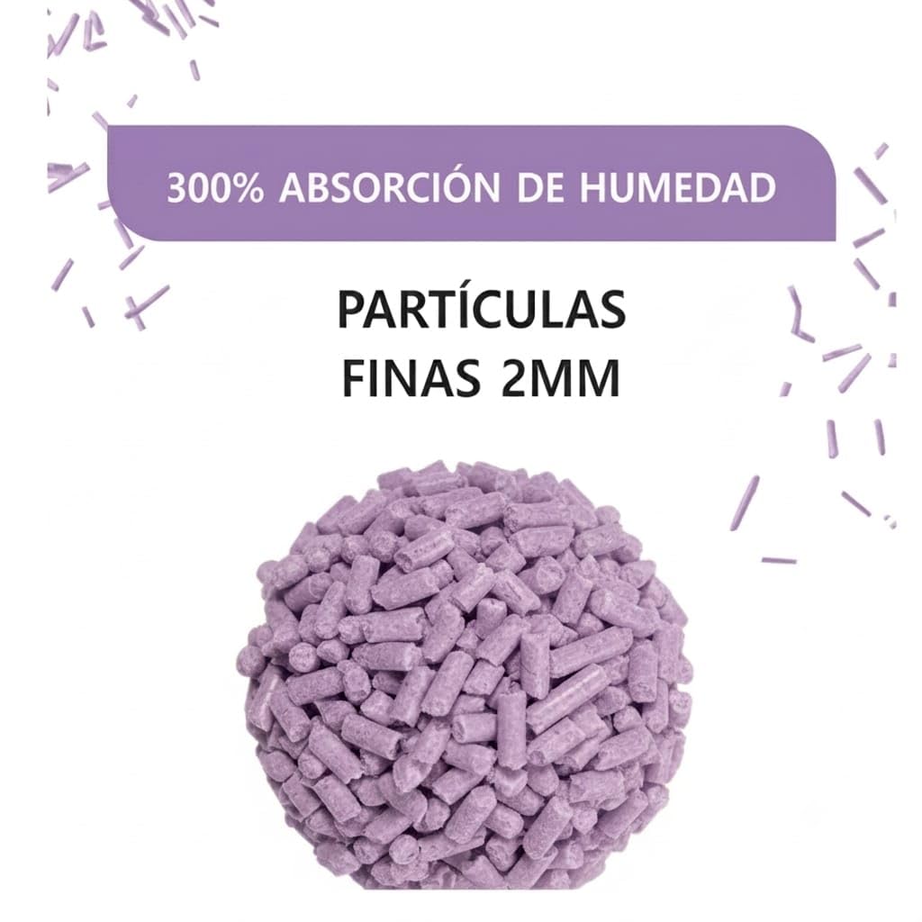 EcoSand Arena para Gatos de Tofu – Súper Premium, Suave y Aglutinante, Ecológica y Biodegradable, Control de Olores, Aroma Lavanda – 24L Pack de 4