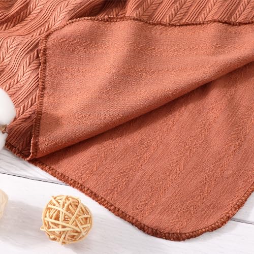 Image of AQOKKA Newborn Receiving Blanket with Bow Hat Mittens Wooden Card Set Wheat-Pattern Newborns Toddler Baby Boy Girl Nursery Swaddle Wrap