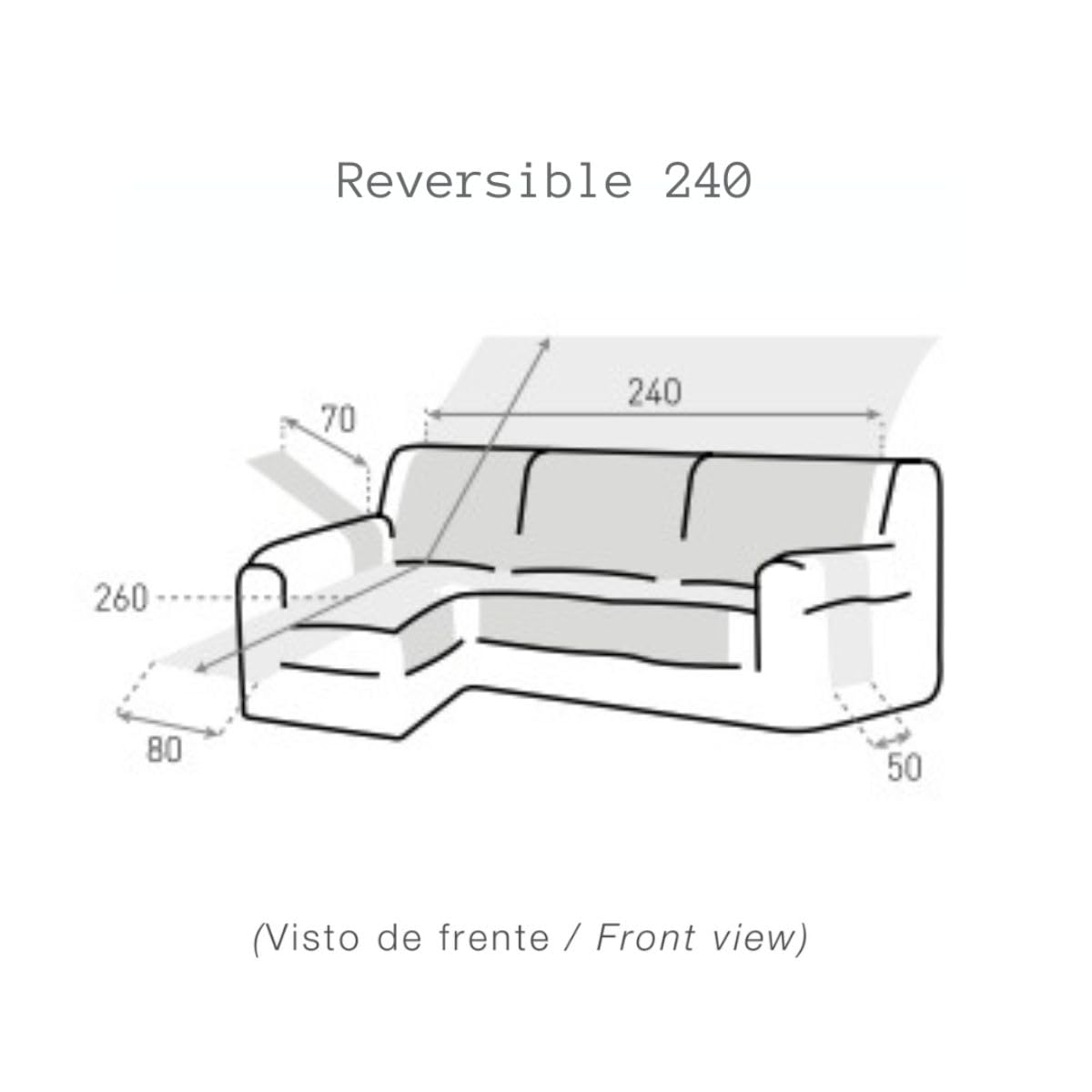 Lanovenanube - Funda Chaise Longue Acolchado Mallorca - Práctica Reversible 240 cm - Color Marfil