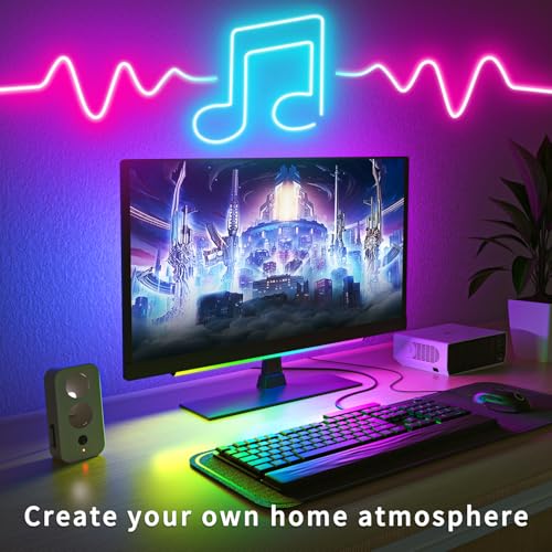 Image of segrass 16.4FT Led Neon Rope Lights Control with App /Remote,Flexible Led Rope Lights,Multiple Modes,IP65 Outdoor RGB Neon Lights Waterproof,Music Sync Gaming Led Neon Strip Lights for Bedroom Decor
