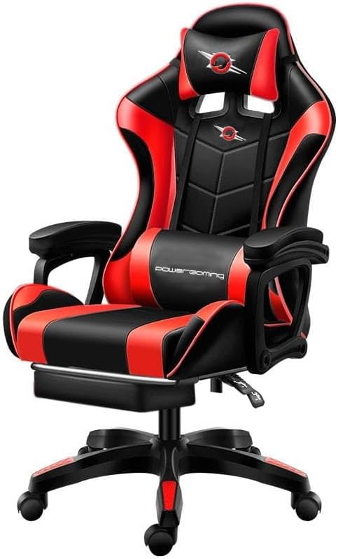 Powergaming Model Gaming Chair Black/Red with Footrest