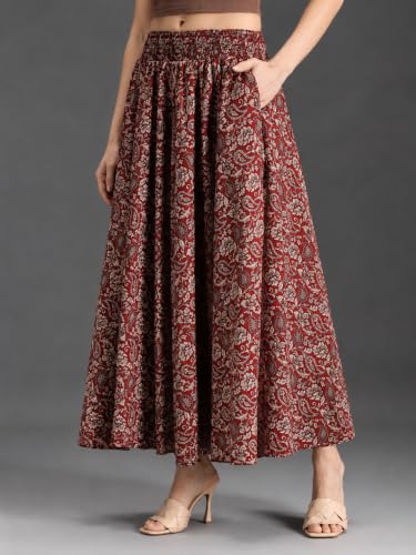 Image of Nexsus Apparels Women Flared Viscose Rayon Trousers | Flared Printed Palazzo |Elasticated Waist Loose-fit & Regular, Casual Wear (Free Size 26 to 42 Waist) Pant| Available in Plus Size's