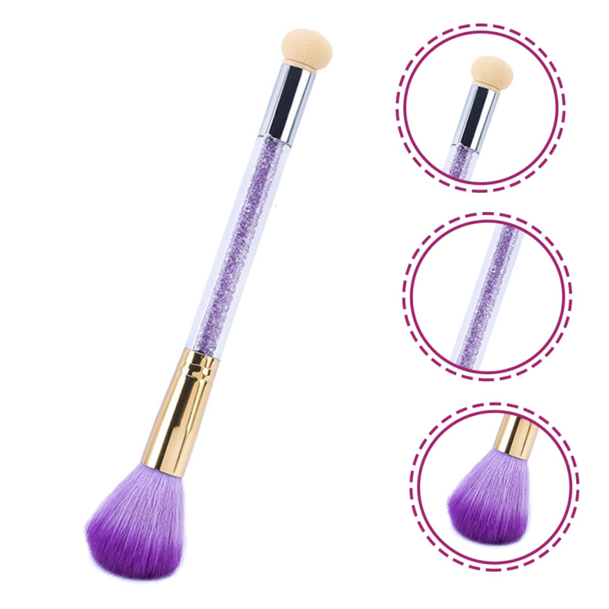 WOFASHPURET Dual Heads Nail Art Brush Professional Sponge Brush for Gradient Designs and Glitter Application Manicure Tool for DIY Nail Art Enthusiasts