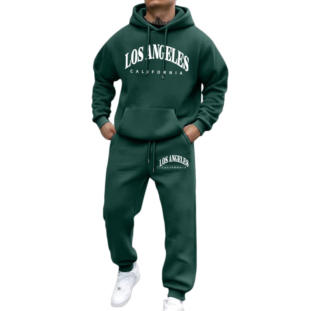 shownicer Survêtement Homme Jogging Ensemble Hiver Manches Longues Imprimé Ample Sportswear
