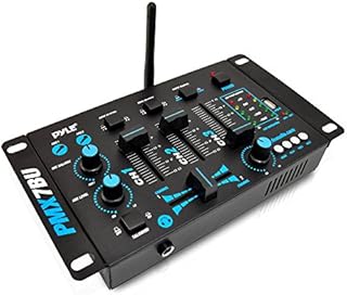 Pyle, 3 Wireless Audio Machine-3 Channel Bluetooth Compatible DJ Controller Sound Mixer System with Mic-Talkover, USB Reader, Dual RCA Phono/Line in, Microphone Input, Headphone Jack PMX7BU
