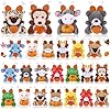 24 Pcs Mini Thanksgiving Stuffed Animal Bulk Fall Small Plush Stuffed Animal Toy with Pumpkin Autumn Plush Keychain Decorations Tiny Thanksgiving Plush Doll for Party Favor Bag Filler