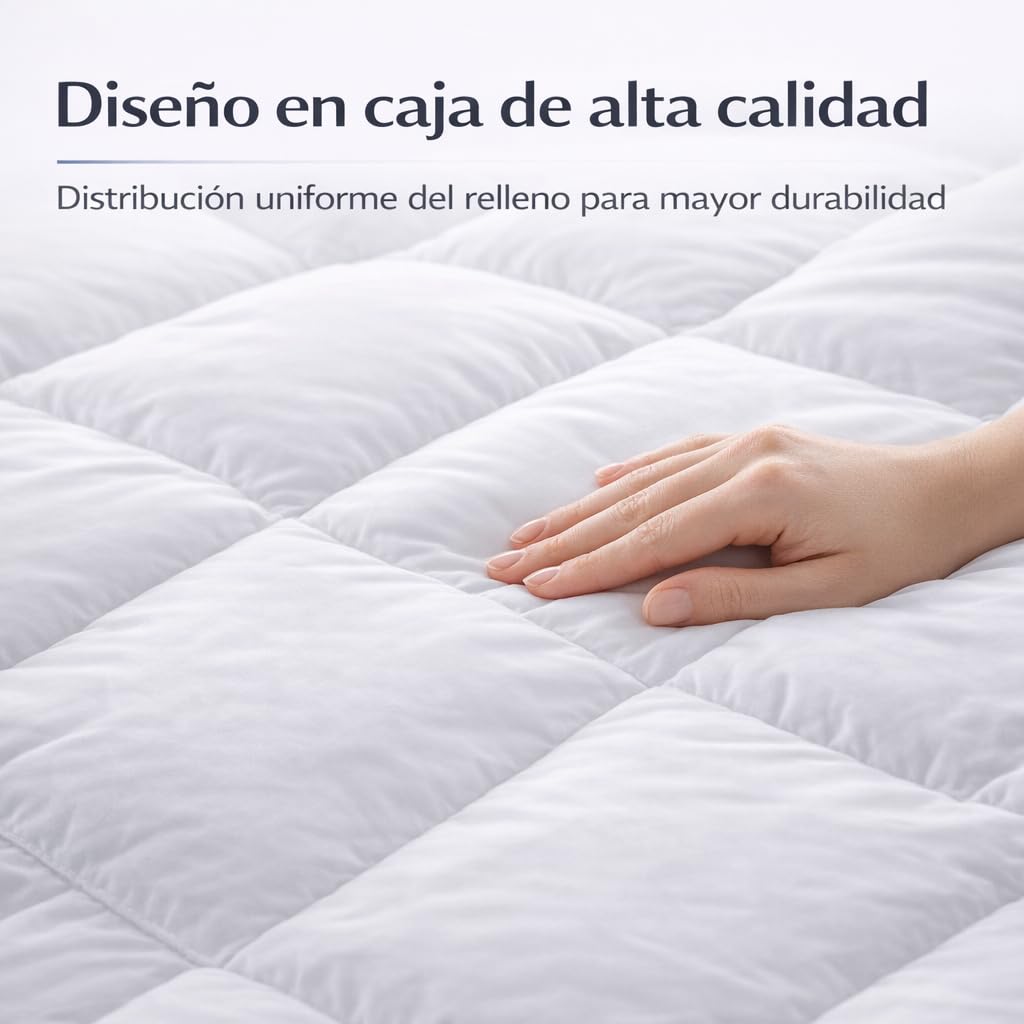 DECASATEXTIL Relleno Nórdico 4 Estaciones Cama 200 (280x240 cm) – Edredón Doble 150+300 gsm – Invierno y Verano – Microfibra Transpirable e Hipoalergénica – Blanco – Diseño en Caja