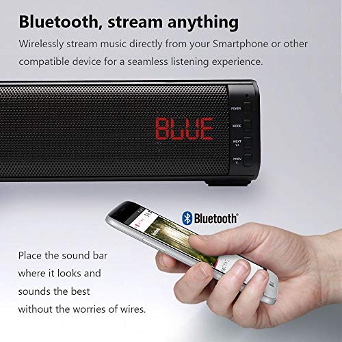 Sound Bar, OKEPOO 3D Surround TV Soundbar, Bluetooth 29.5inches 2.0