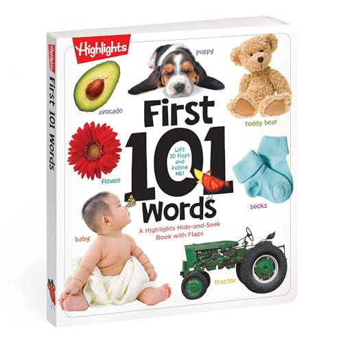 Image of First 101 Words: A Hidden Pictures Lift-the-Flap Board Book, Learn Animals, Food, Shapes, Colors and Numbers, Interactive First Words Book for Babies and Toddlers