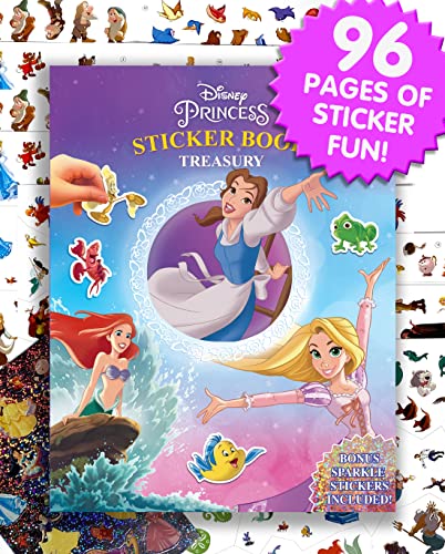 Disney Princess Sticker Book Treasury - Activity Books for kids, 350 reusable stickers, 96 pages of fun - Image 2