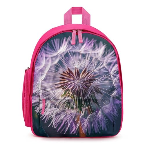 Botany Dandelion Purple Backpack for Men Women, Durable Small Bookbag Lightweight Daypack for Travel, Hiking, Pink-style