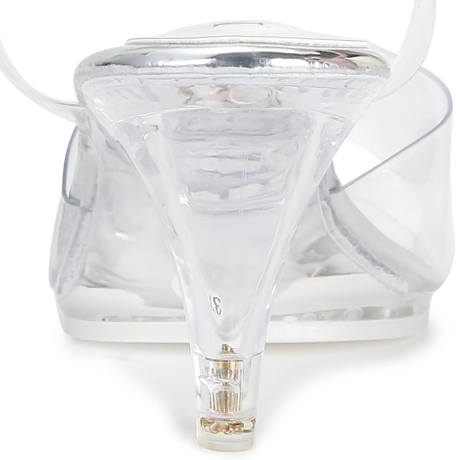 NBUUNBU Clear Heels For Women Ankle Strap Heels Sexy Transparent Platform Strappy Heel Sandals Open Toe Slingback Stiletto Comfy Dress Shoes High Pump Slip On Mules - Image 6