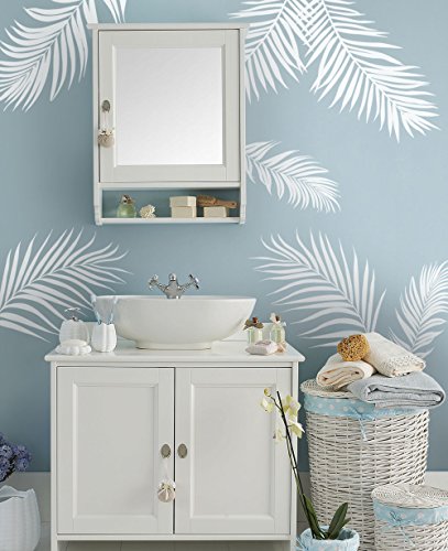 Simple Shapes Palm Leaves Wall Decal - White Simple Shapes Palm Leaves Wall Decal - White