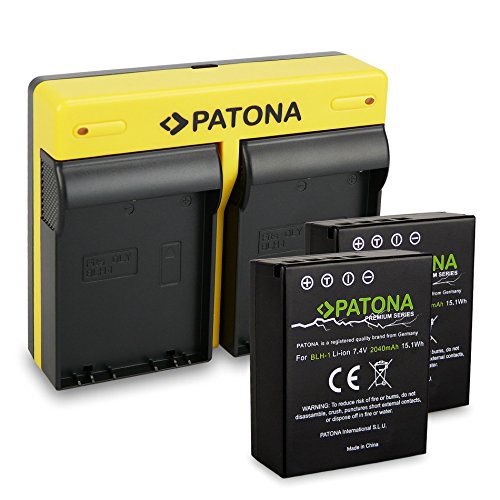 PATONA Dual Caricabatteria Olympus BLH-1 con micro...