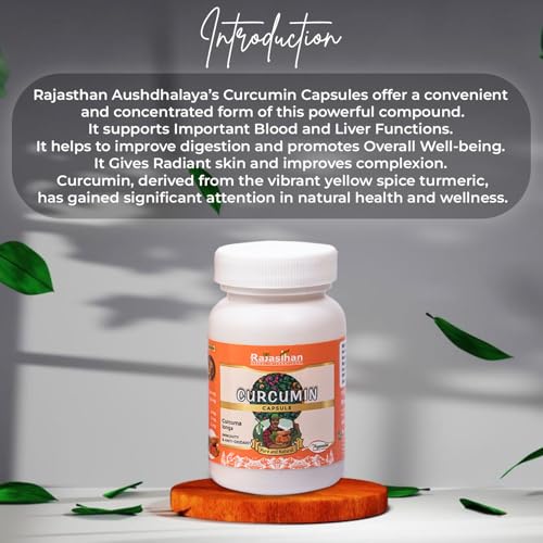 Image of Curcumin Capsules by Rajasthan Aushdhalaya | 30 Capsules | Turmeric tonic & Anti Oxidant|Pack Of 1