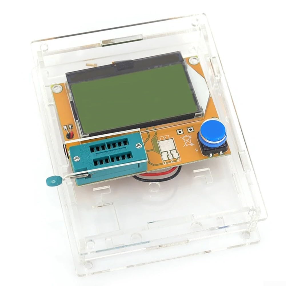 LCR-T4 Transistor Tester with Large 128 * 64 LCD Diode Triode Capacitance Inductance MOSFET SCR Detection, Auto Component Recognition, 9V Battery Powered(B)